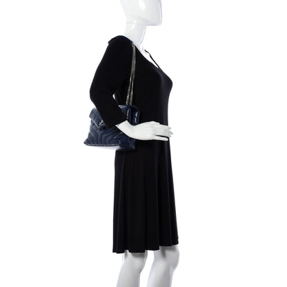 Saint Laurent Calfskin Y Quilted Monogram Small Loulou Chain Satchel Denim Blue 2 of 8