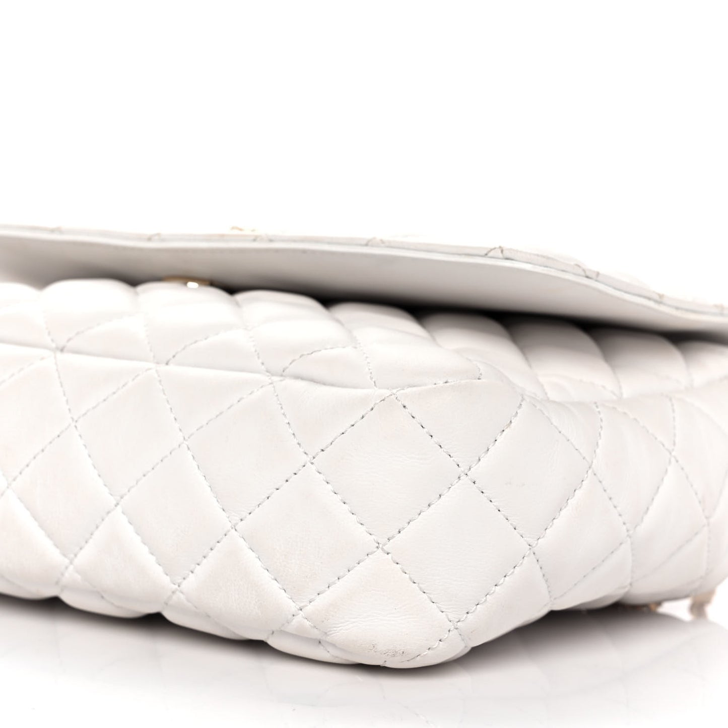 Nappa Quilted Medusa Chain Crossbody White