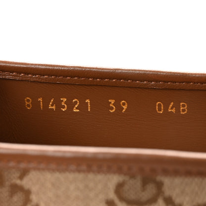 Gucci GG Monogram Horsebit Bow Ballet Flats 39 Beige Ebony Sundial 9 of 10