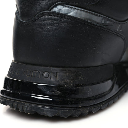 Louis Vuitton Iridescent Textile Monogram Calfskin Mens Run Away Sneakers 9 Black 8 of 8