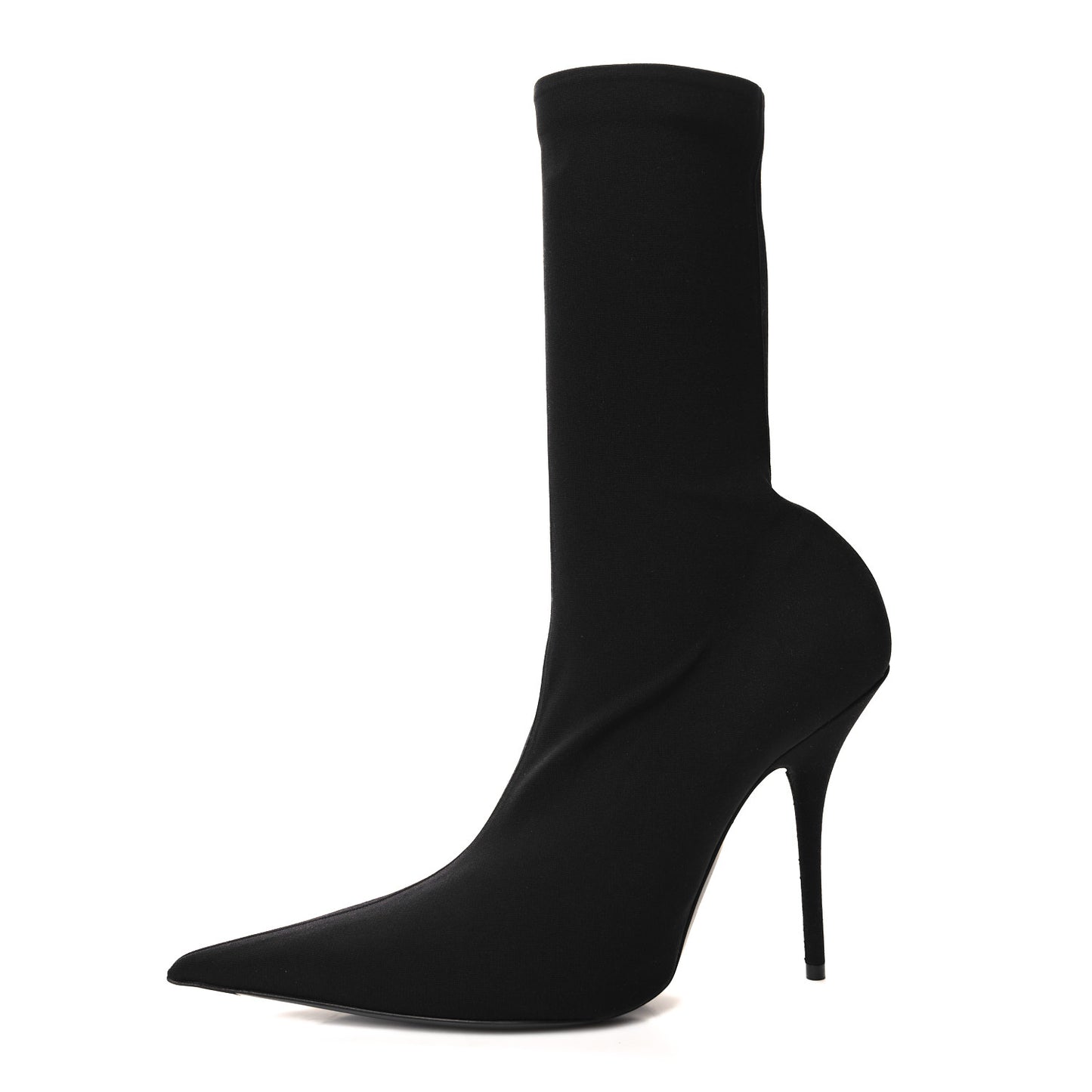 Jersey Crepe Round Toe Knife Booties 41 Black
