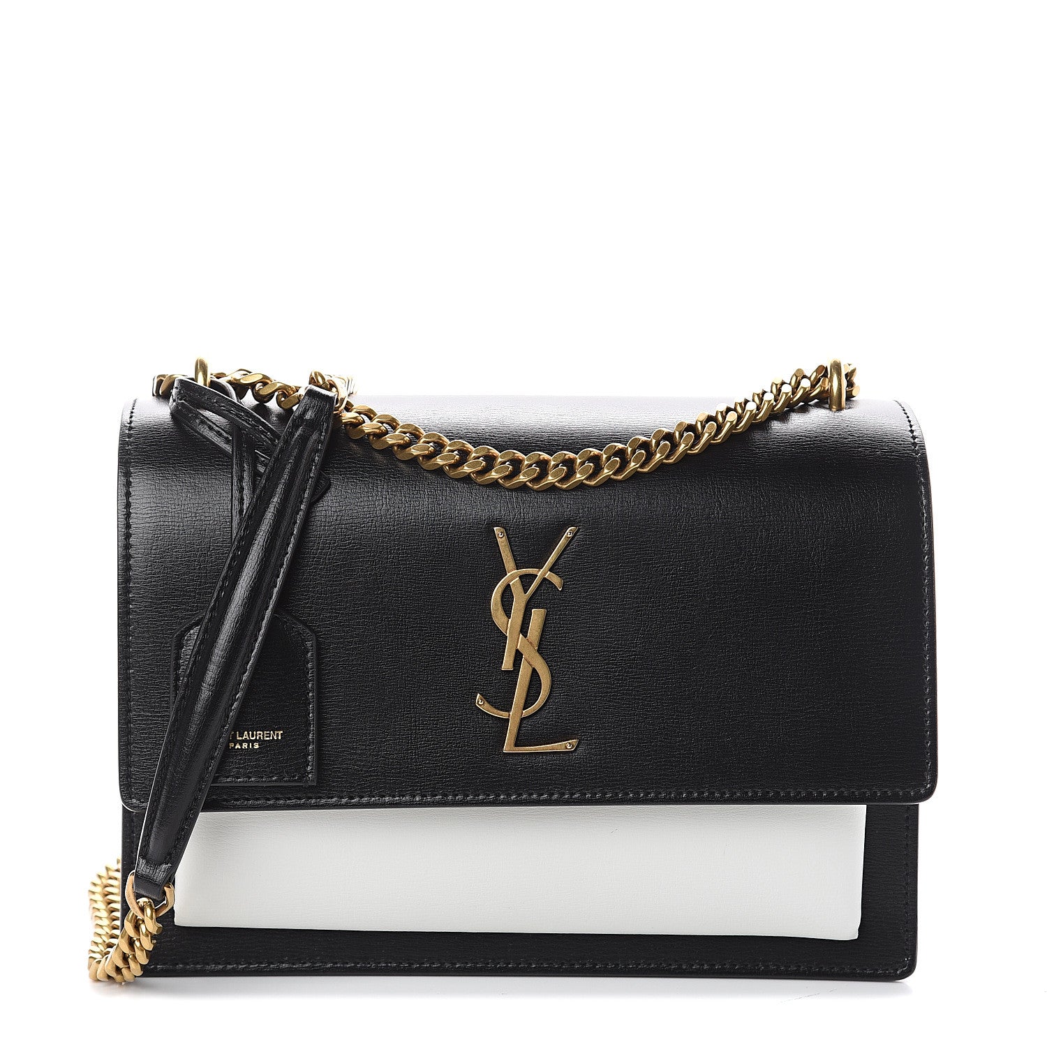 Saint Laurent Calfskin Bi-Color Medium Monogram Sunset Black Pearl White 1 of 8