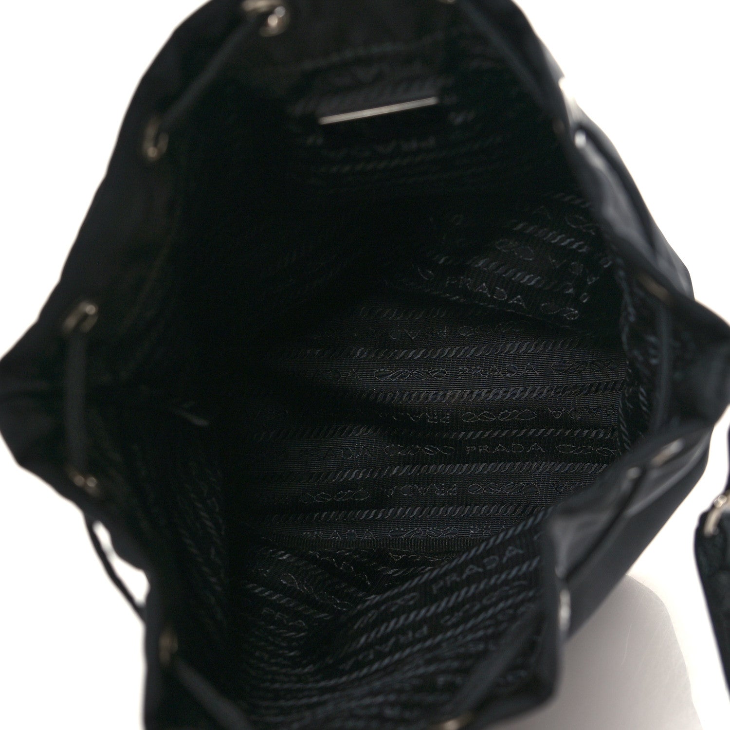 Prada Saffiano Tessuto Nylon Vela Bucket Wristlet Black 5 of 10
