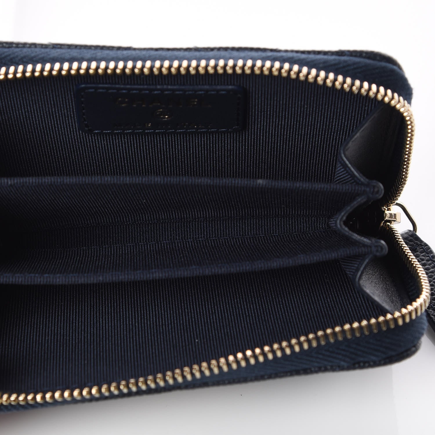 Chanel Caviar Quilted Zip Coin Purse Navy 5 of 8