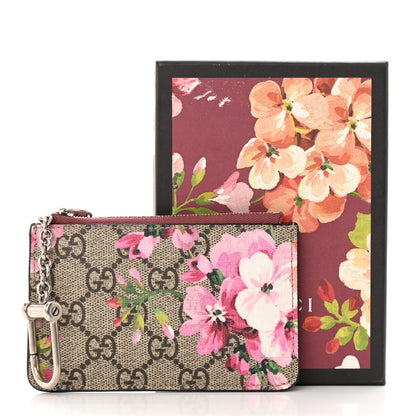 Gucci GG Supreme Monogram Blooms Key Ring Coin Case Beige Multicolor Dry Rose 8 of 8