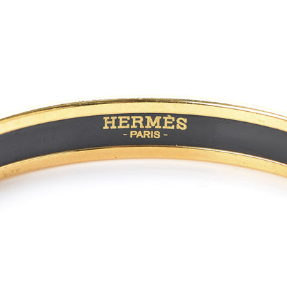 Hermes Enamel Printed Narrow Grand Apparat Bracelet 65 Black 3 of 4