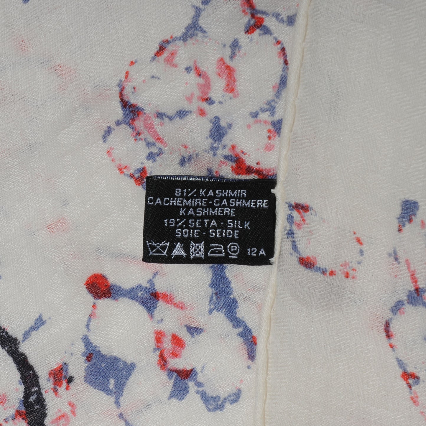 Cashmere Silk Camellia Scarf Ivory