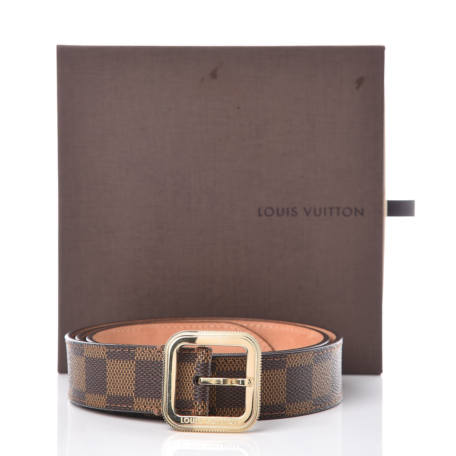 Louis Vuitton Damier Ebene Tresor Belt 85 34 10 of 10