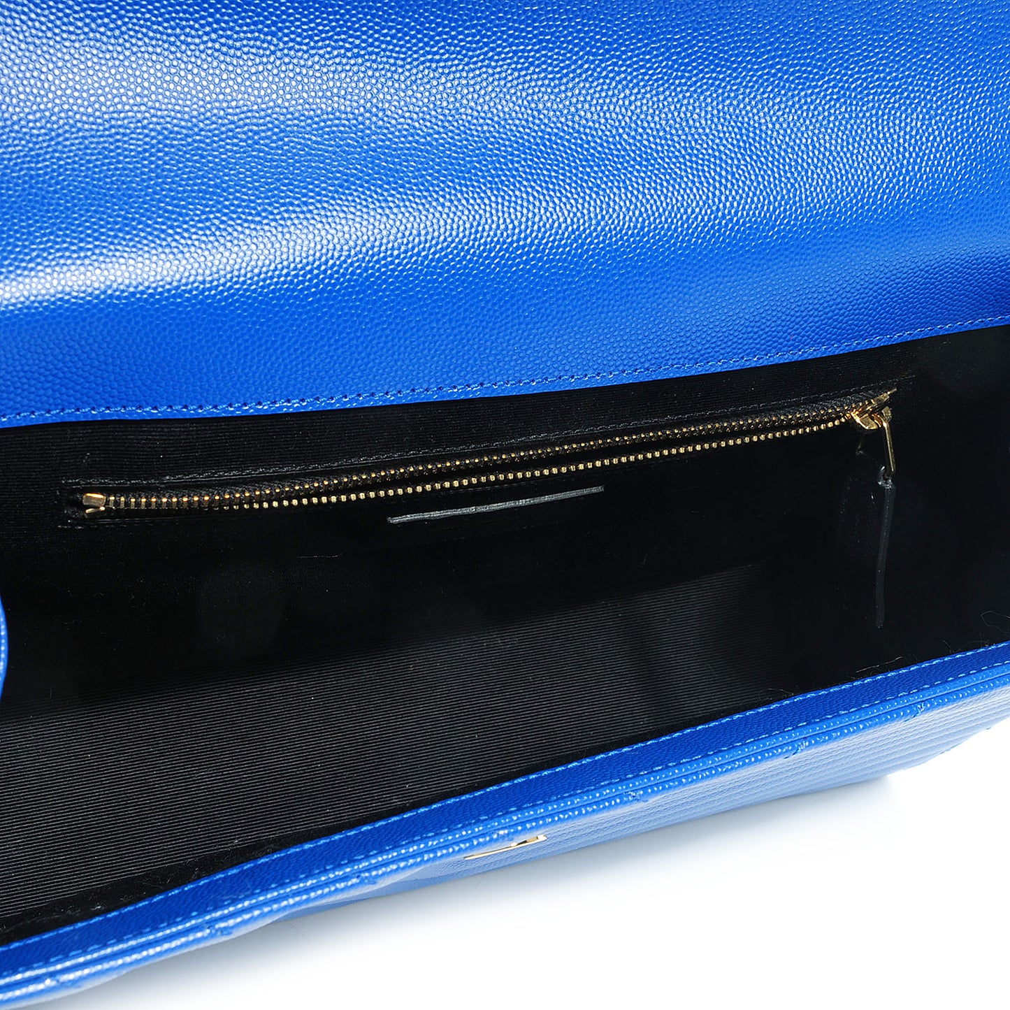 Grain De Poudre Matelasse Chevron Large Monogram Satchel Royal Blue