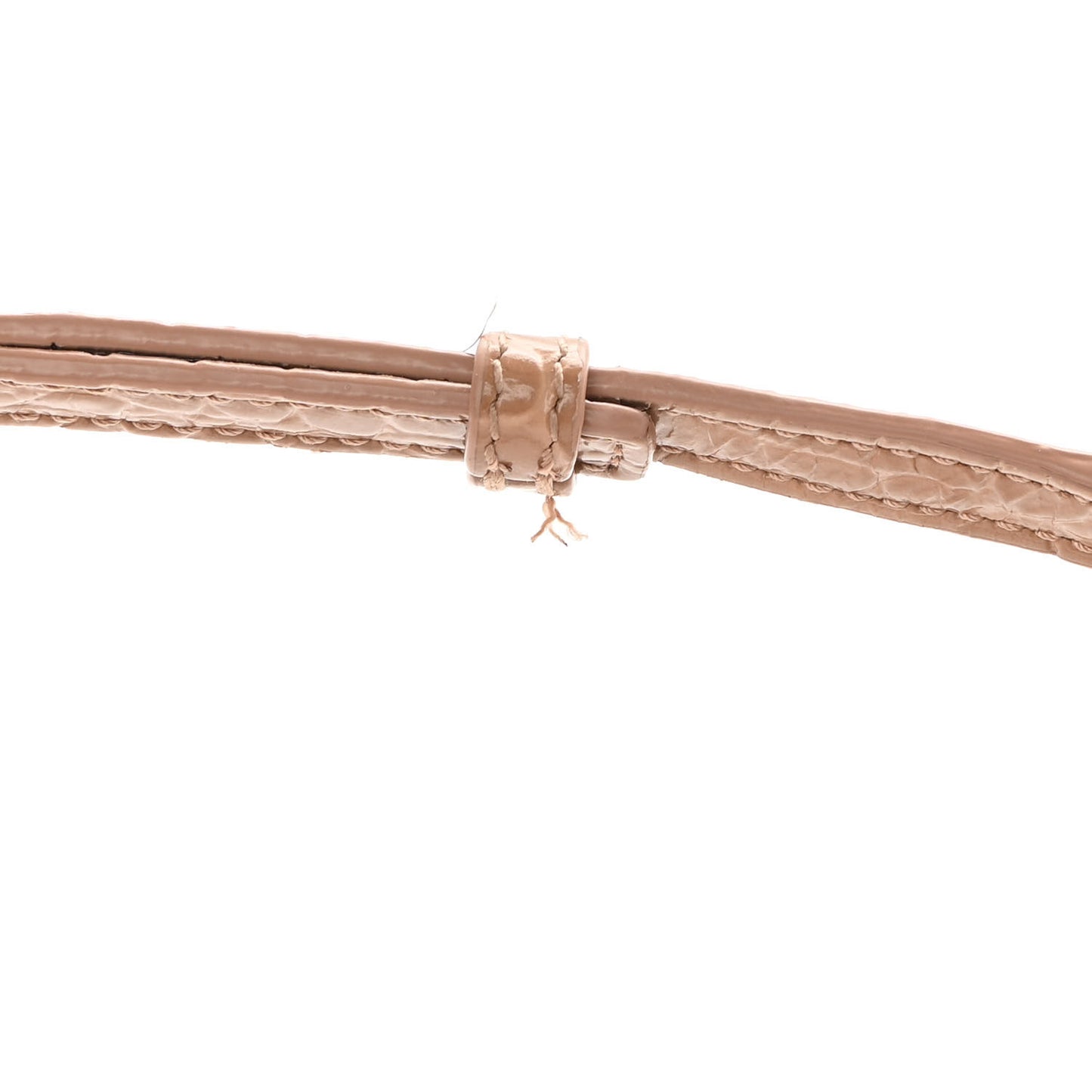 Shiny Calfskin Crocodile Embossed Hourglass Top Handle Bag XS Nude Beige