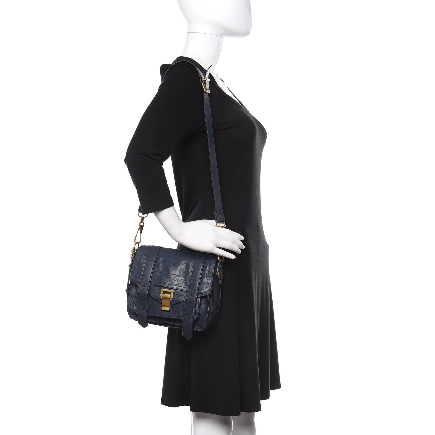 Proenza Schouler Lambskin PS1 Mini Pouch Messenger Bag Midnight 2 of 11