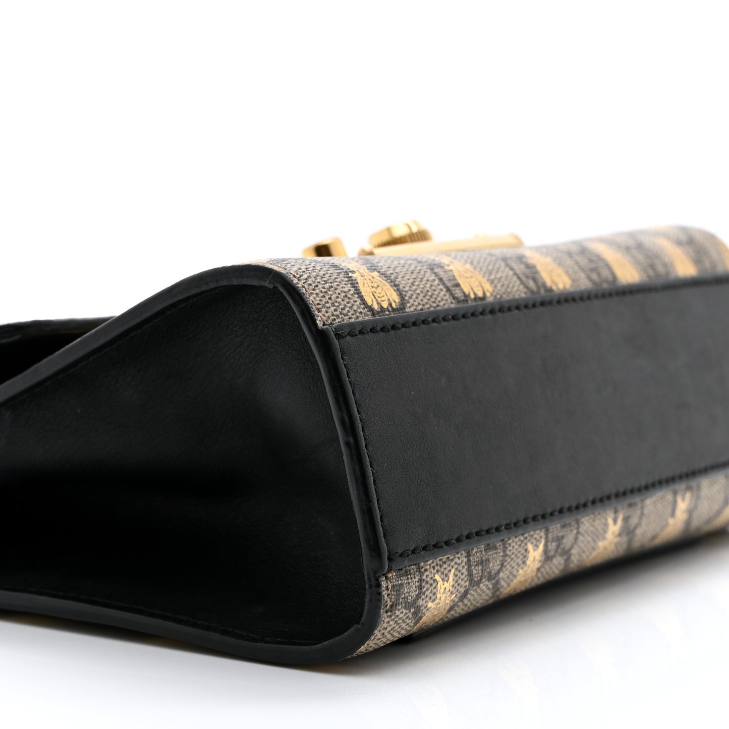 GG Supreme Monogram Bees Small Padlock Shoulder Bag Black