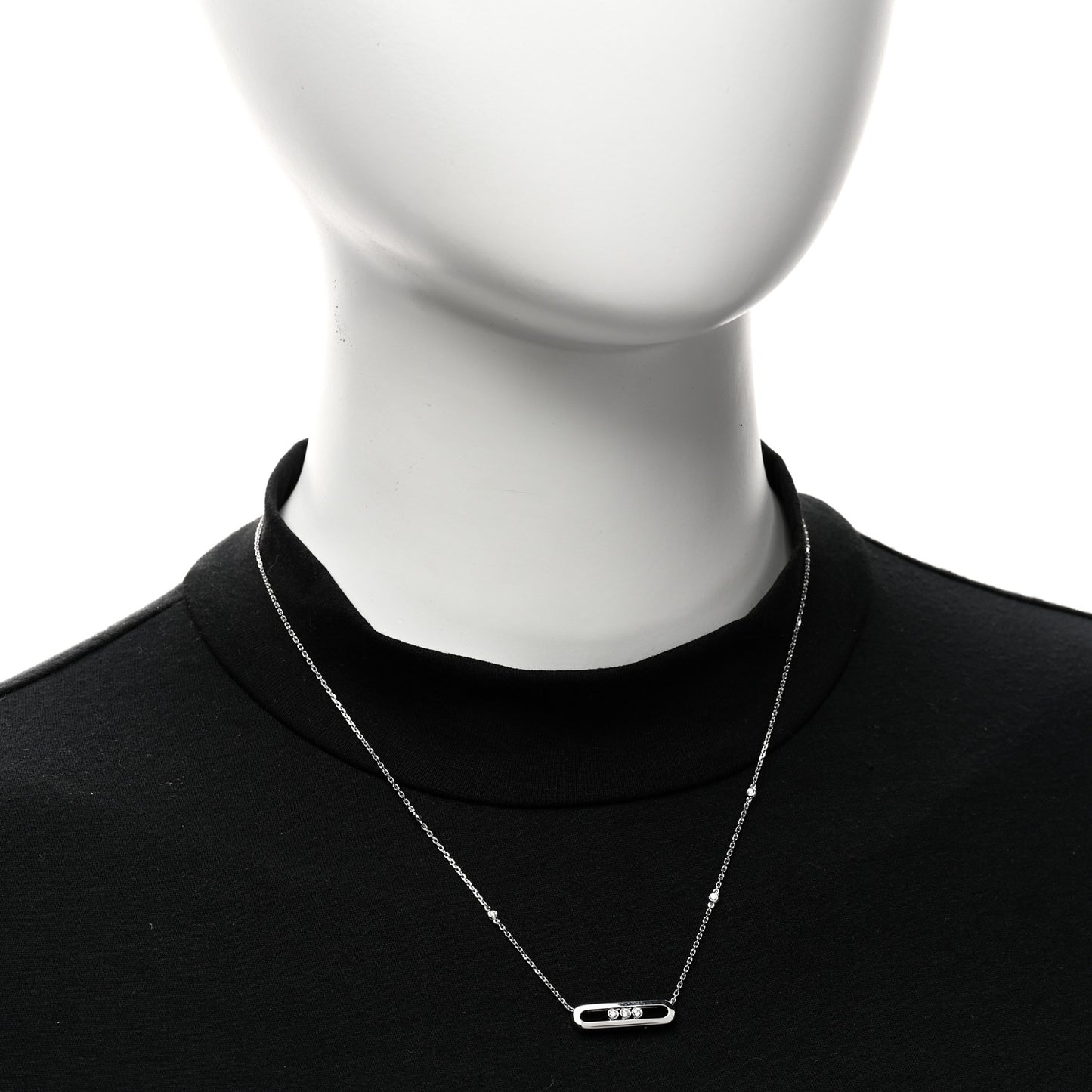 18K White Gold Diamond Baby Move Necklace