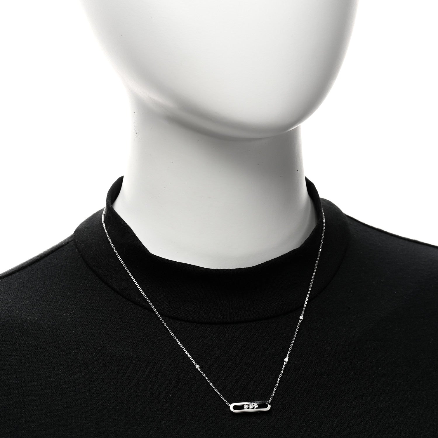 Messika 18K White Gold Diamond Baby Move Necklace 2 of 5