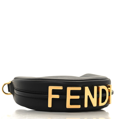 Fendi Vitello Grace Matte Nano Fendigraphy Hobo Charm Black 4 of 10