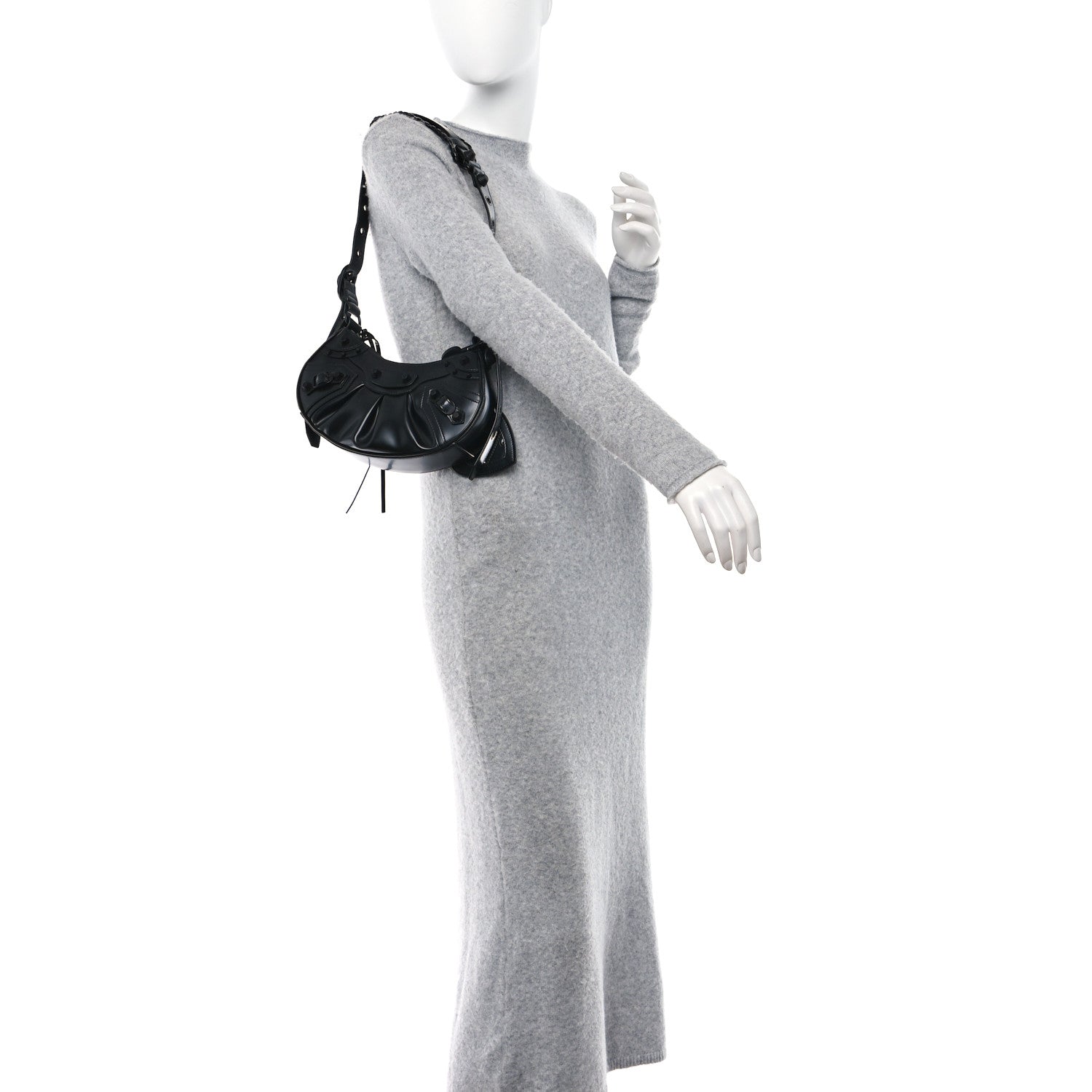 Balenciaga Smooth Calfskin Le Cagole Shoulder Bag XS Black 2 of 10