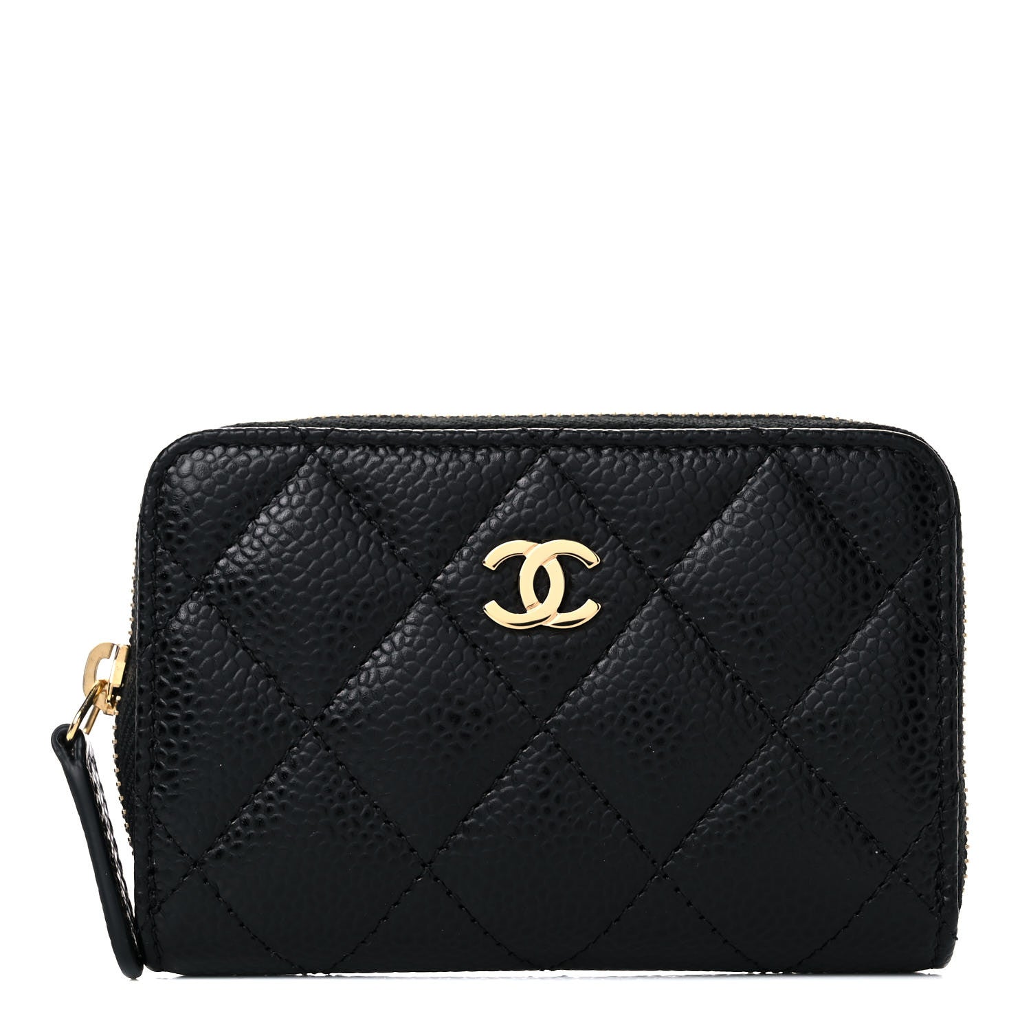 Chanel Caviar Quilted Zip Coin Purse Black 1 of 8