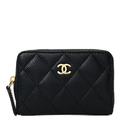 Chanel Caviar Quilted Zip Coin Purse Black 1 of 8