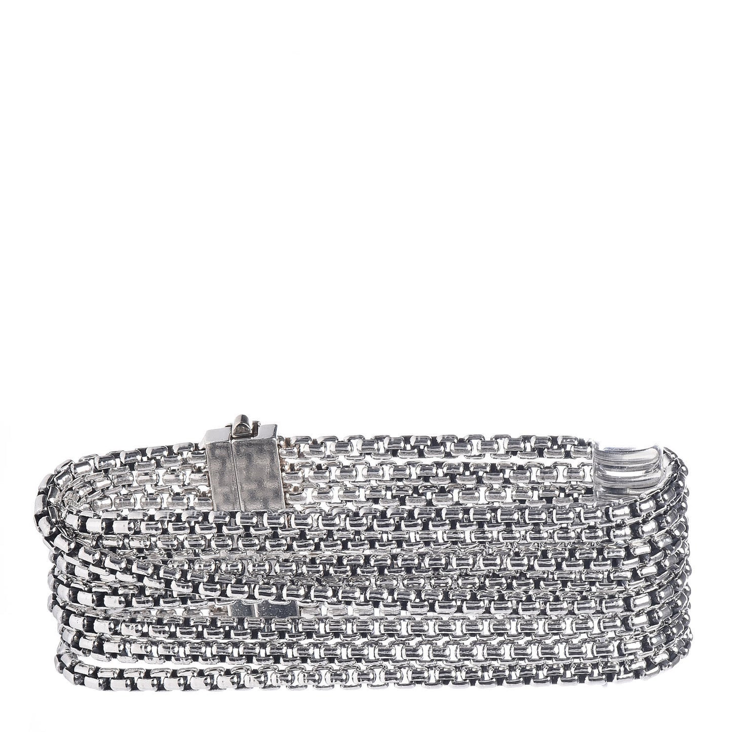 Sterling Silver Eight-Row Box Chain Bracelet