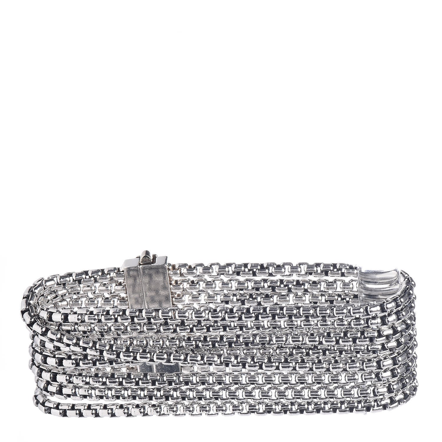 David Yurman Sterling Silver Eight-Row Box Chain Bracelet 1 of 5