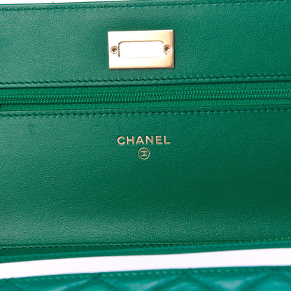 Chanel Aged Calfskin Quilted Reissue Wallet On Chain WOC Green 6 of 11