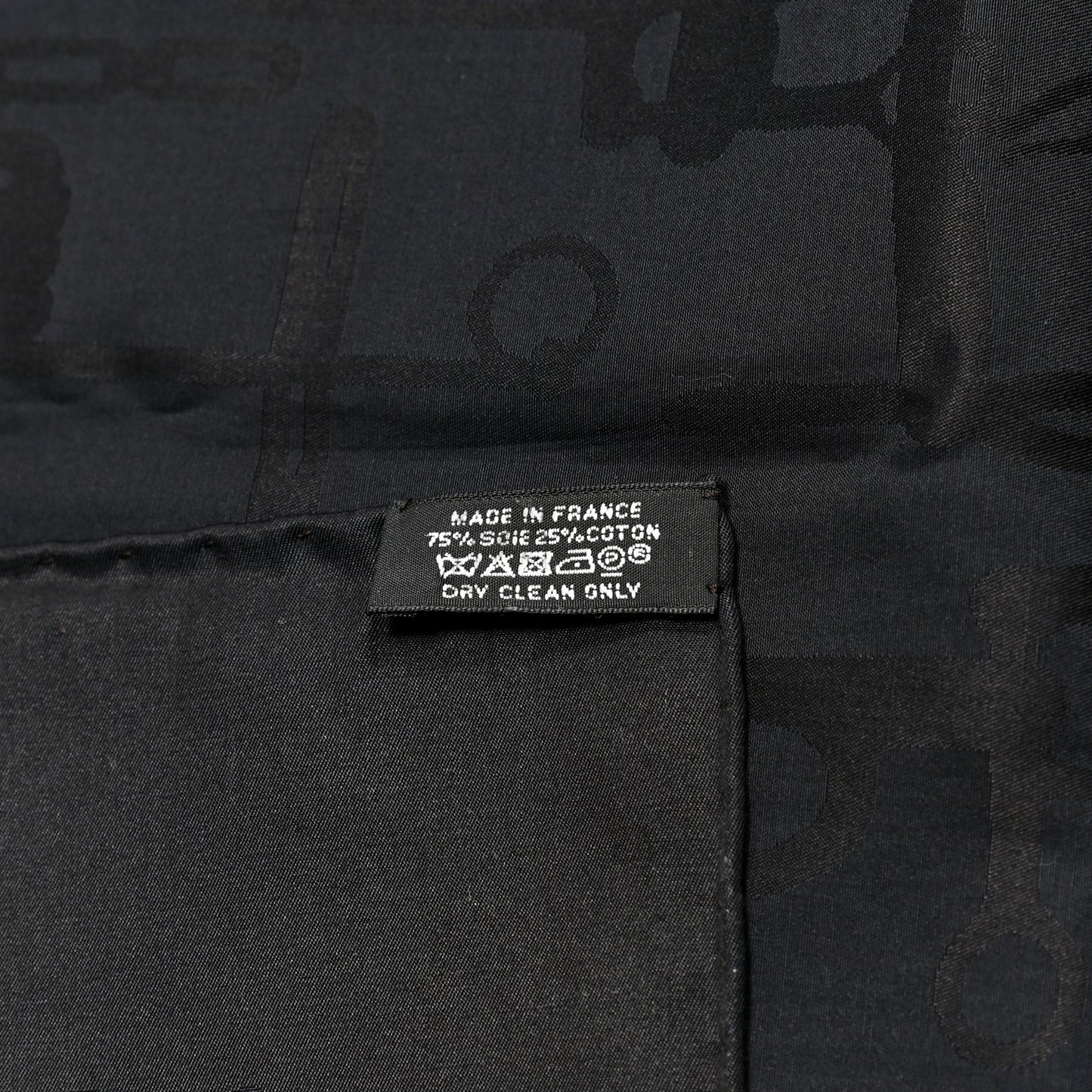 Silk Cotton Collection Equestre Scarf 100 Black
