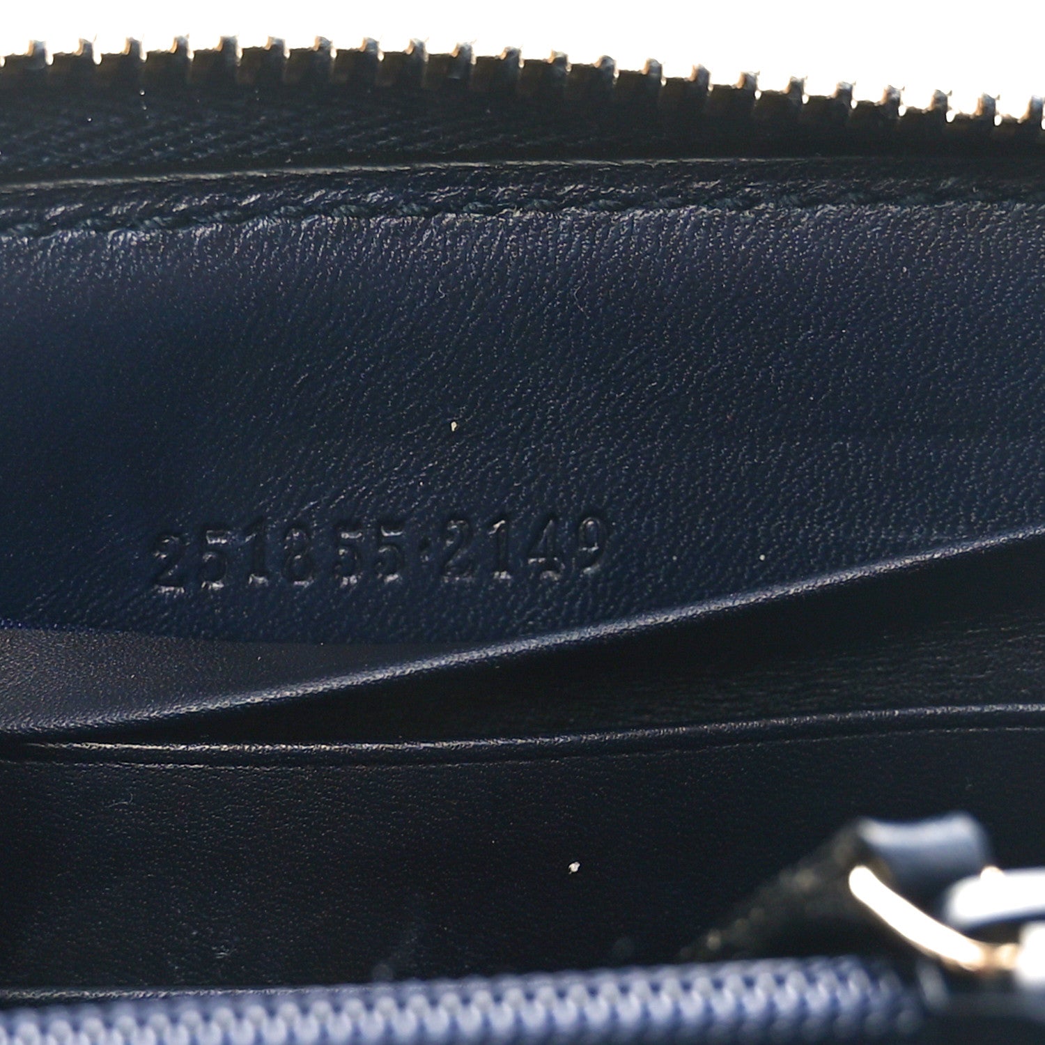 Gucci Calfskin Web Zip Around Wallet Navy 7 of 8