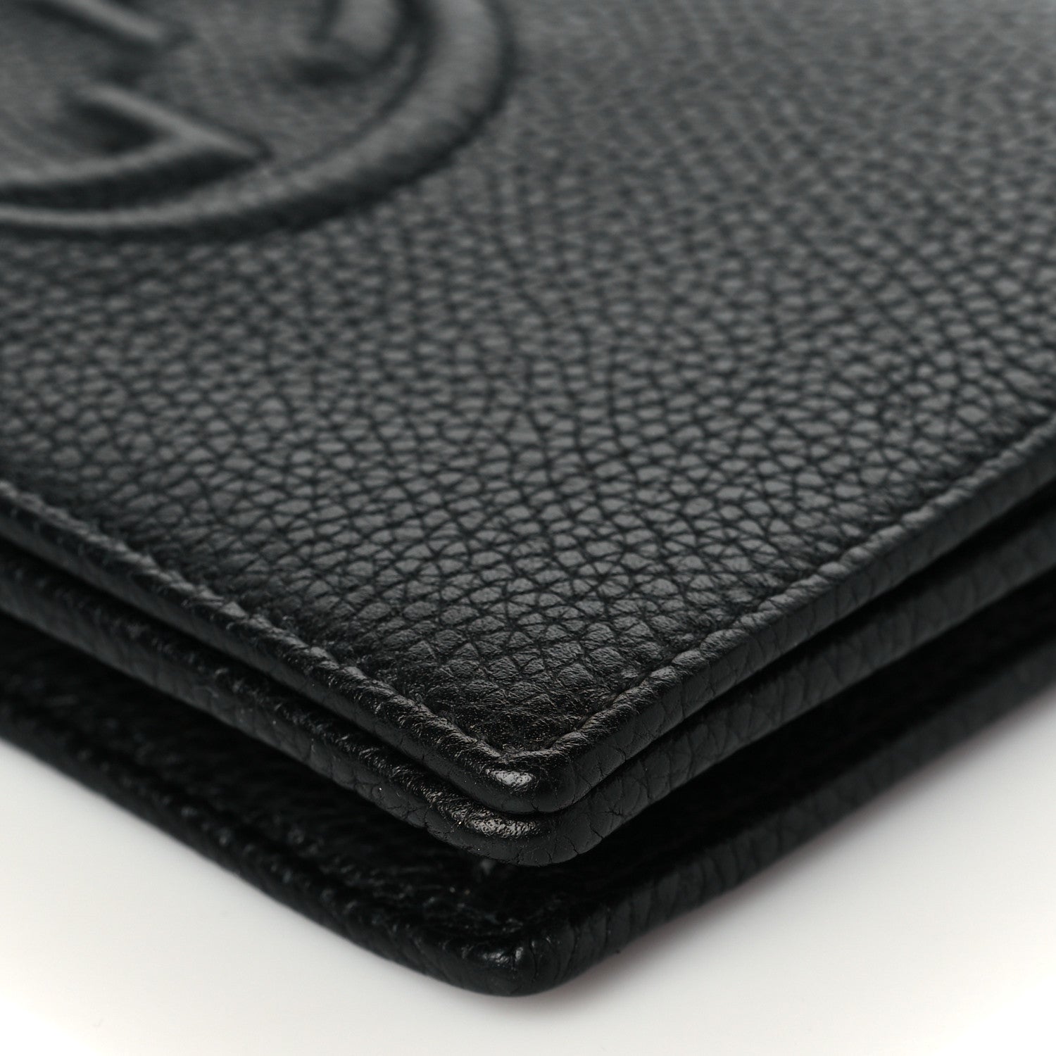 Gucci Pebbled Calfskin Soho Wallet on Chain Black 9 of 9