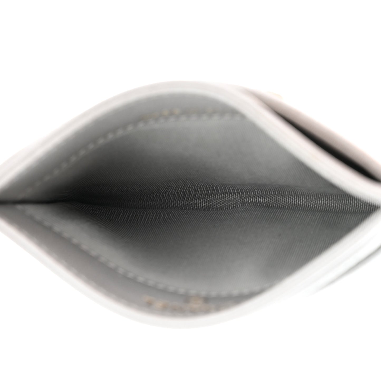 Metallic Goatskin Quilted 19 Card Holder Silver
