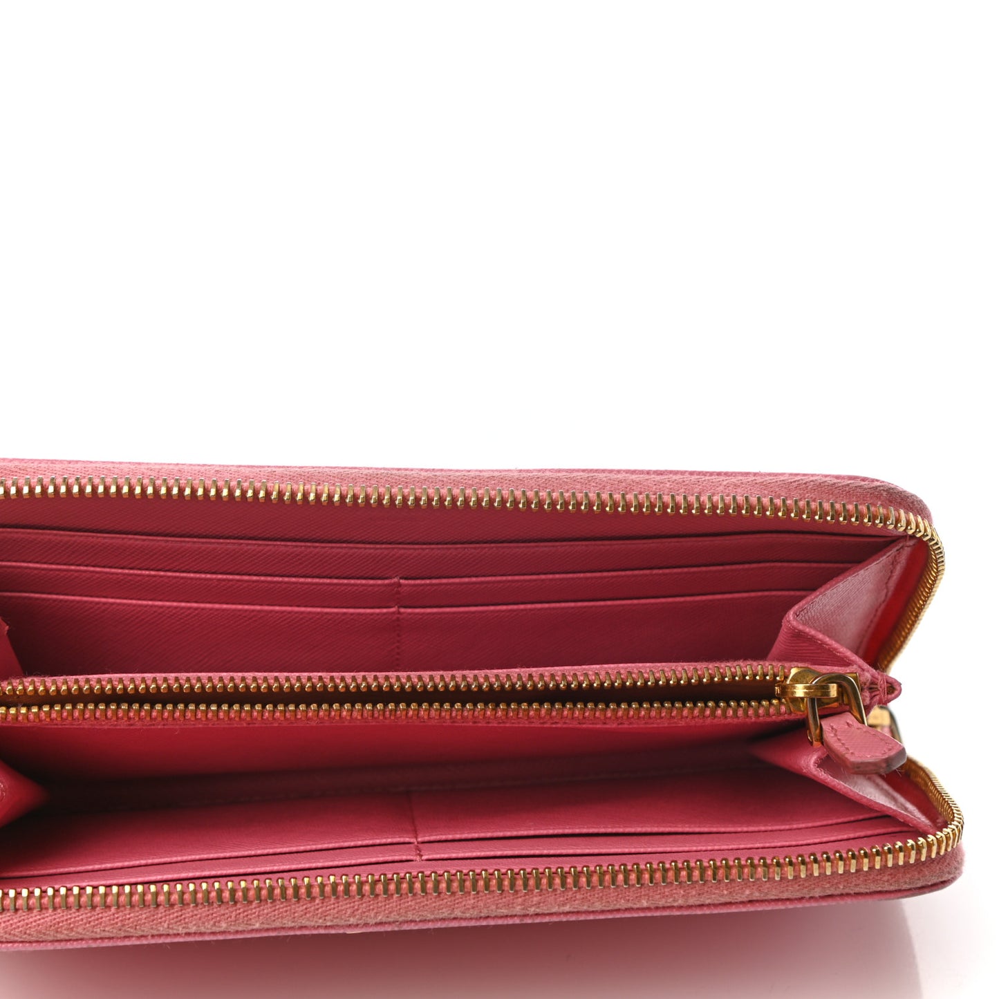 Saffiano Metal Zip Around Wallet Geranio