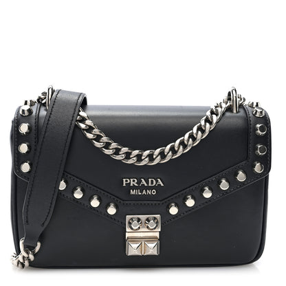 Prada Saffiano Pattina Crossbody Bag Black 1 of 8