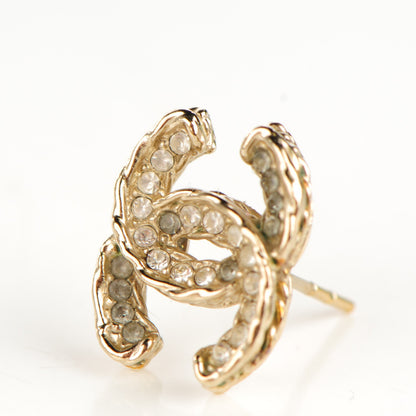 Chanel Crystal CC Earrings Gold 3 of 5