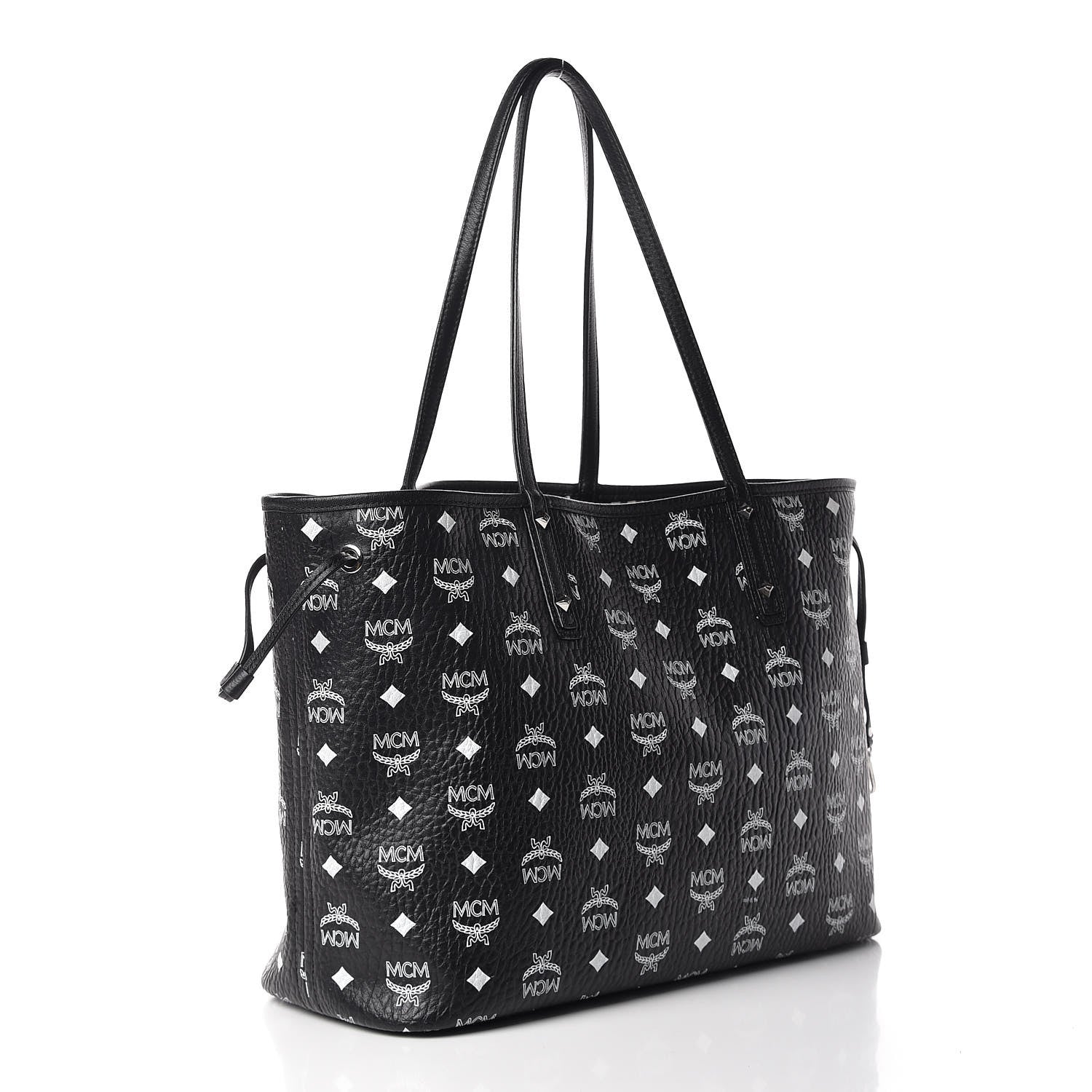 MCM Visetos Medium Reversible Shopper Tote Black 5 of 21