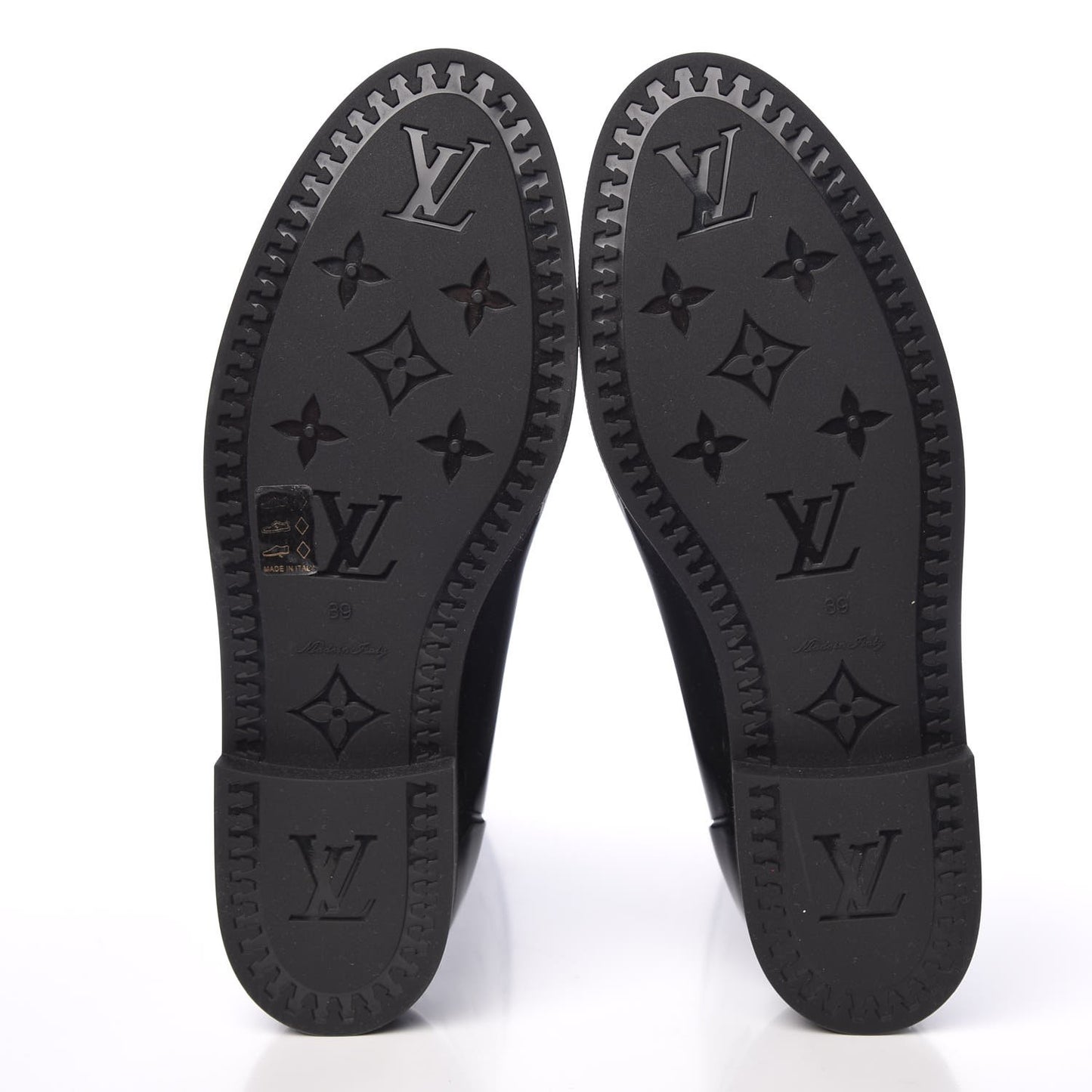 Rubber Embossed Monogram Drops High Rain Boots 39 Black