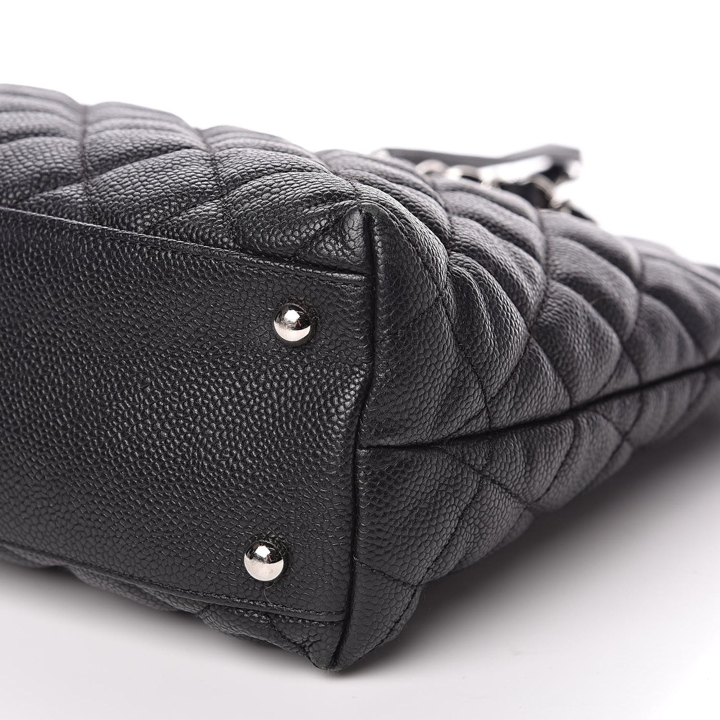 Caviar Quilted CC Shopping Tote Black