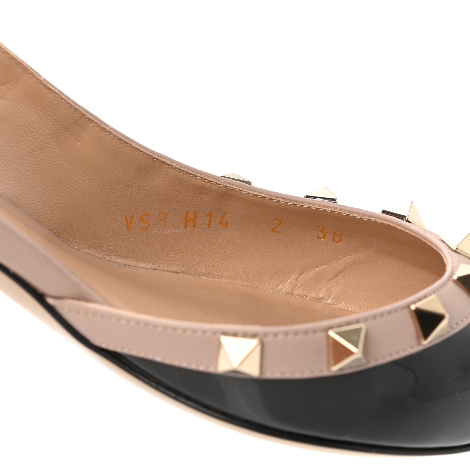 Valentino Garavani Patent Rockstud Half D'Orsay Slingback 50mm Pumps 38 Black Poudre 8 of 9
