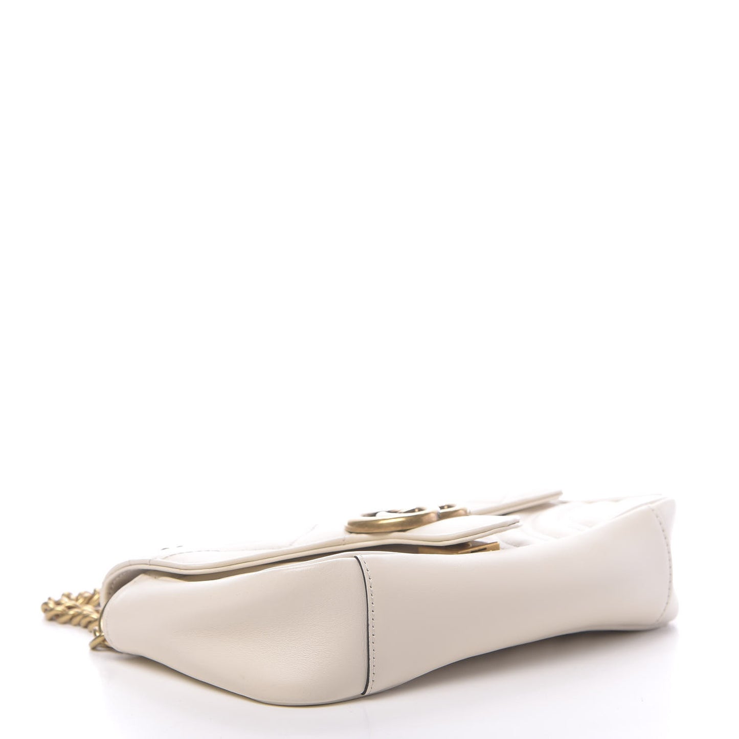Calfskin Matelasse Mini GG Marmont Shoulder Bag White
