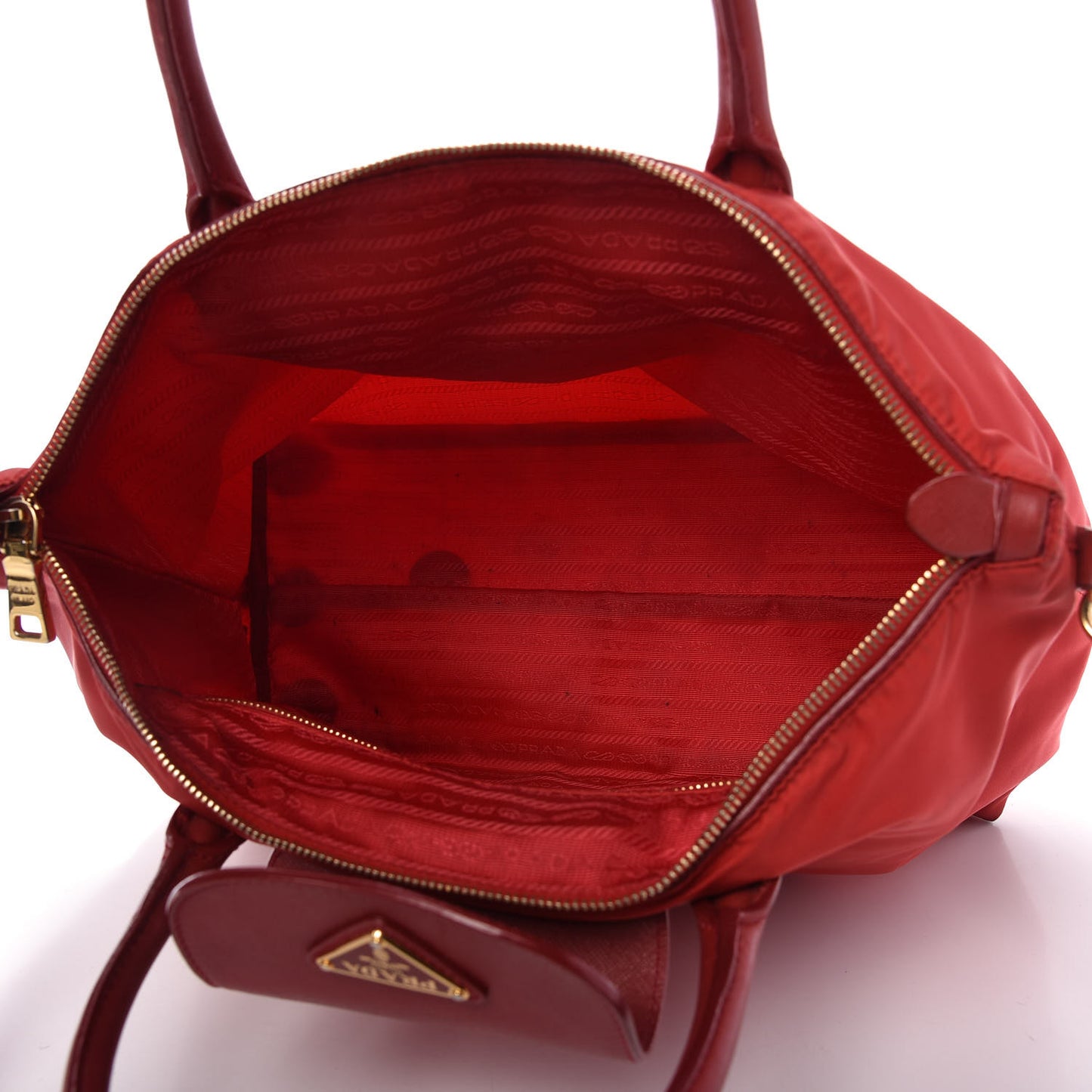 Tessuto Nylon Saffiano Tote Rosso