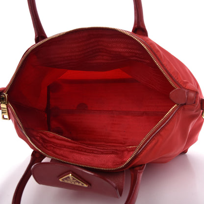 Prada Tessuto Nylon Saffiano Tote Rosso 5 of 10
