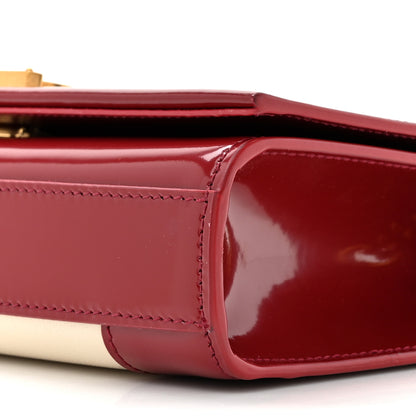 Saint Laurent Nappa Patent Calfskin Two-Toned Small Monogram Kate Satchel Off White Oxblood Red 9 of 14