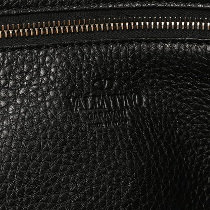 Valentino Garavani Pebbled Calfskin Medium Rockstud Tote Black 6 of 9