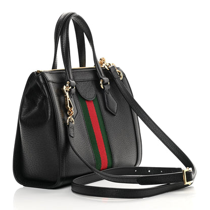 Gucci Textured Calfskin Web Small Ophidia Tote Bag Black 3 of 11