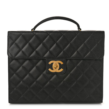 Chanel Caviar Quilted Briefcase Laptop Bag Black 1 of 9