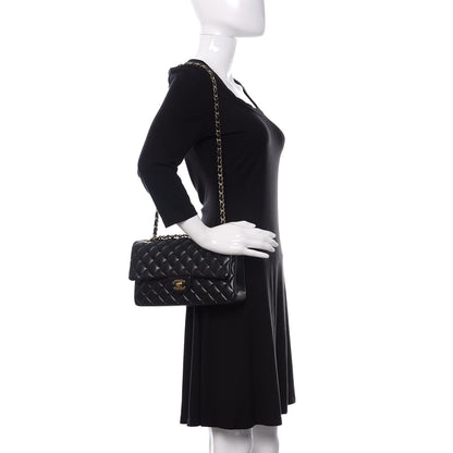 Chanel Lambskin Quilted Medium Double Flap Black 2 of 13