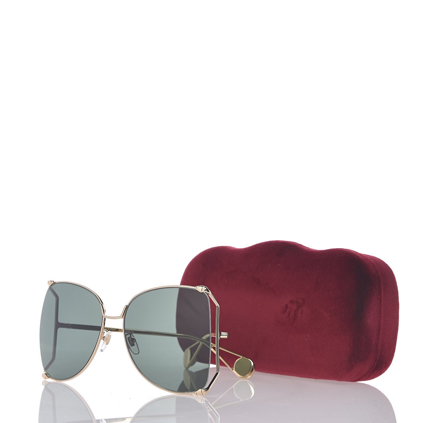 Oversized Round Sunglasses GG0252S Gold