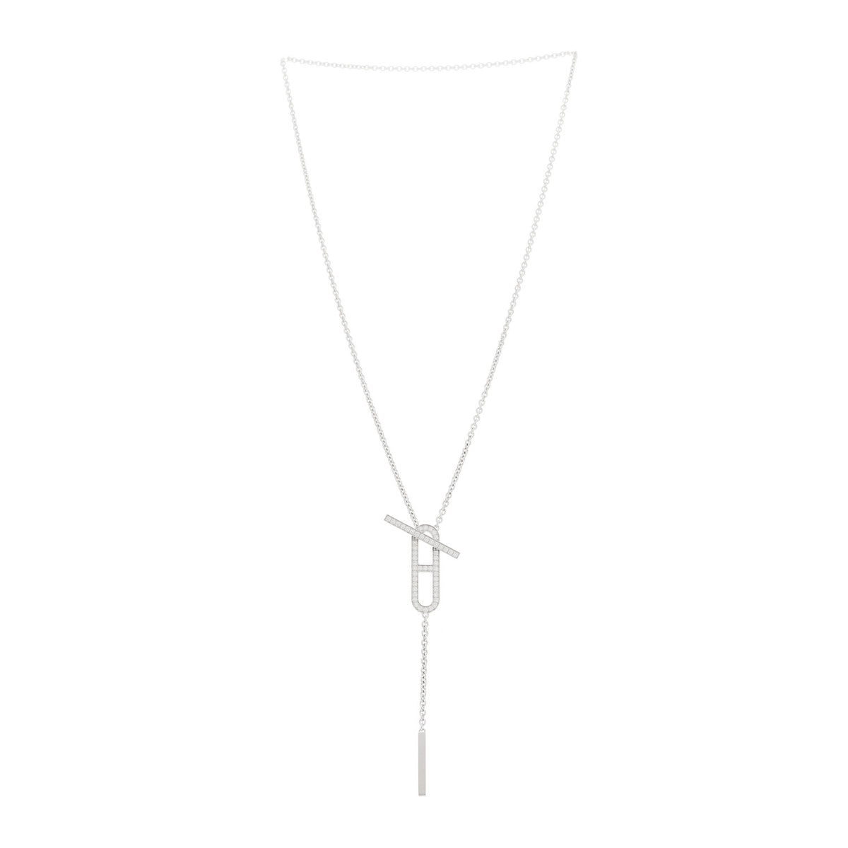 Hermes 18K White Gold Diamond PM Ever Chaine D'Ancre Necklace ST 3 of 6