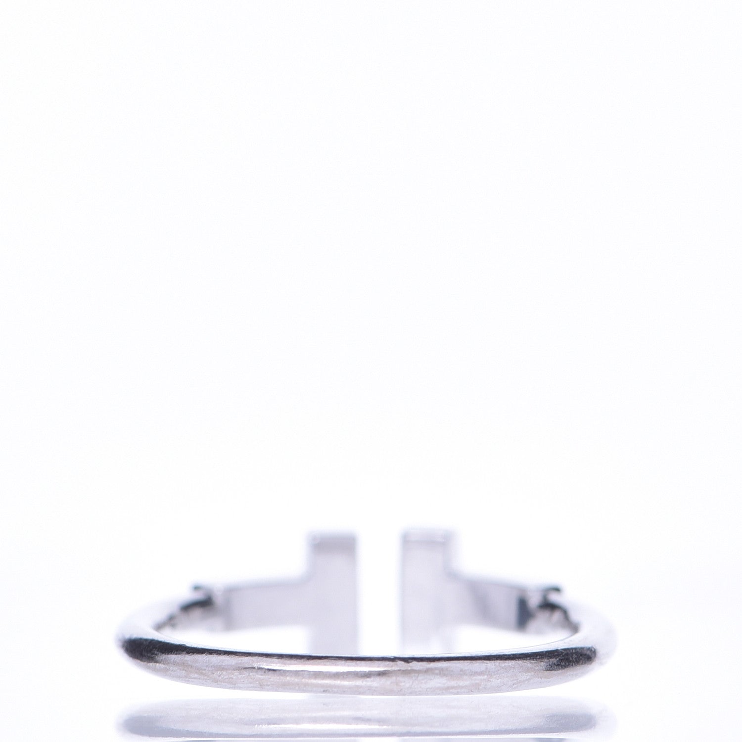 Tiffany 18K White Gold Diamond T Wire Ring 50 5.5 3 of 5