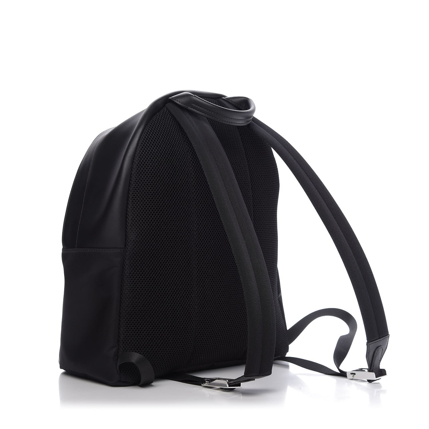 Fendi Nylon Vitello Liberty Vitello Dolce Monster Eyes Rounded Backpack Black Sunflower 2 of 10