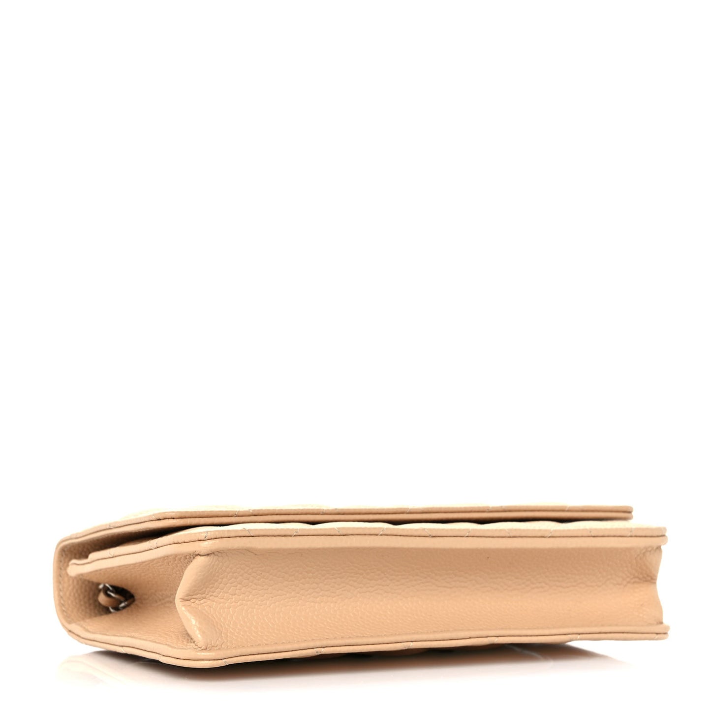 Caviar Quilted Wallet On Chain WOC Beige
