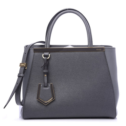 Fendi Vitello Elite Petite 2Jours Tote Grigio Grigio Chiaro 1 of 9